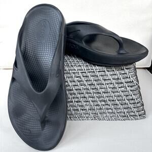 Oofos Original Black Flip Flop Recovery Comfort Sandals Unisex Size M8 W10